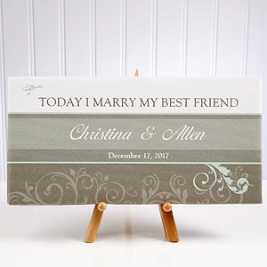 Today I Marry My Best Friend Personalized Canvas Print- 5½ x 11