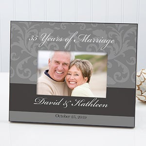 Personalized Wedding & Anniversary Damask Picture Frame