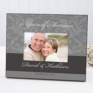Personalized Wedding & Anniversary Picture Frame   Floral Damask
