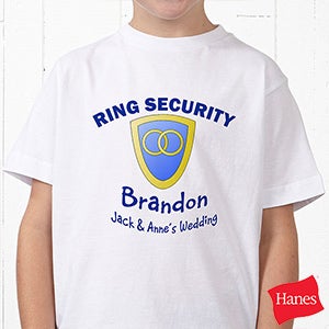 Personalized Ring Bearer Wedding T Shirt   Ring Security