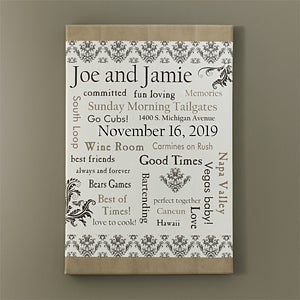 Our Life Together 16x24 Personalized Wedding Canvas Art