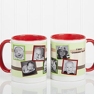 Any Message Photo Collage Personalized Mug 11 oz.- Red