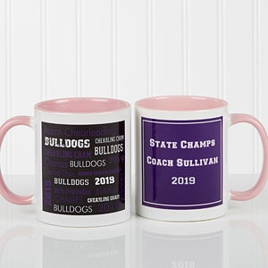 Personalized Sports Coach Coffee Mugs - Pink Handle