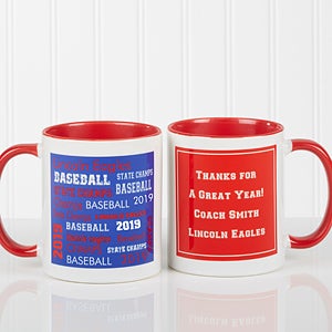 Personalized Sports Coach Coffee Mugs - Red Handle