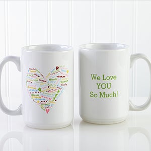 Her Heart of Love Personalized Coffee Mug 15 oz.- White