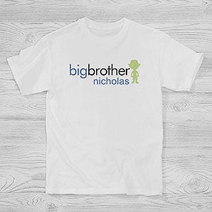 Personalized T-Shirts For Kids - Big Sister Or Brother - Youth X-Small - Light Gray