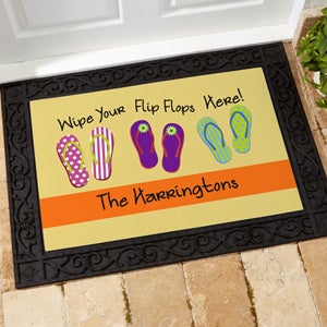 Wipe Your Flip Flops Here Personalized Doormat -18x27