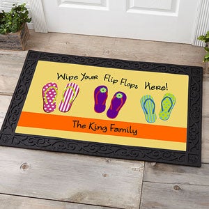 Wipe Your Flip Flops Here Personalized Doormat- 20x35