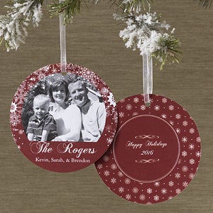 Snowflake Magic Personalized Hanging Photo Ornament Card