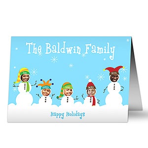 Snowman Photo Fun Christmas Cards- 5 Photo