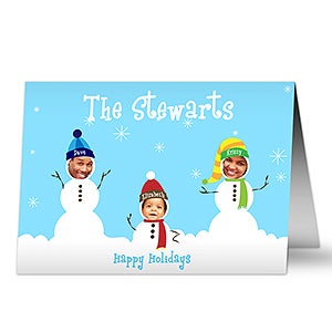 Snowman Photo Fun Christmas Cards- 3 Photo