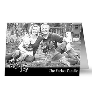 Peace, Love, Joy Photo Christmas Cards- Horizontal