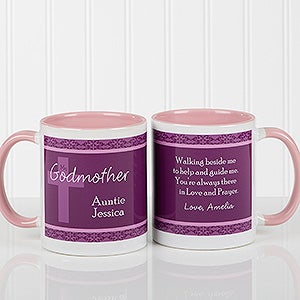 To My Godparents Personalized Coffee Mug 11oz.- Pink