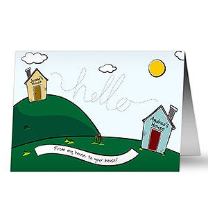 Thinking Of You Personalized Greeting Cards - Miles Apart