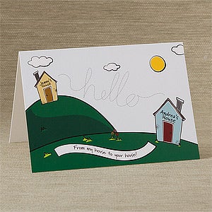 Miles Apart Personalized Greeting Card