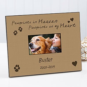 Personalized Pet Memorial Picture Frame - Pawprints in Heaven