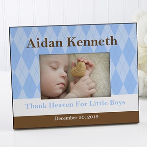 Personalized Baby Photo Frame - Classic Argyle