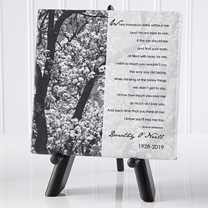 Personalized Memorial Table Canvas - In Memory - 5 1/2 x 5 1/2