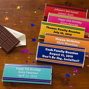 Personalized Birthday Party Favors - Candy Bar Wrappers - Set of 12