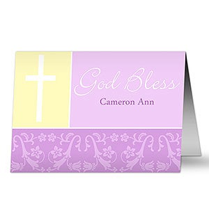 Personalized New Baby Greeting Cards - God Bless