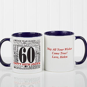 Another Year Has Gone By Personalized Coffee Mug- 11 oz.- Blue