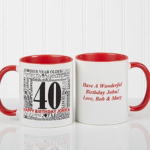 Another Year Has Gone By Personalized Coffee Mug- 11 oz.- Red