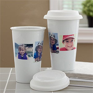 Photo Collage Personalized Travel Tumbler   3 Photos