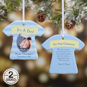 2-Sided It's A Boy or Girl! Personalized Photo Ornament