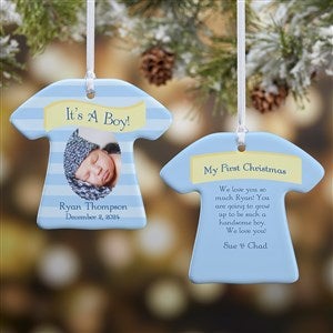 Personalized Baby Photo Christmas Ornaments - It's A Boy Or Girl - 2-Sided