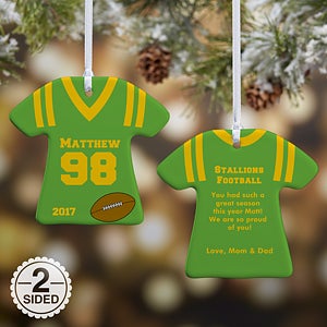 2-Sided Sports Jersey Personalized T-Shirt Ornament