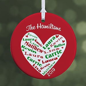 Personalized Christmas Ornaments - Heart of Love - 1-Sided