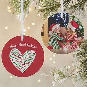 Heart Of Love Photo Ornament - Large 2-Sided