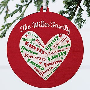 Heart Of Love Personalized Wood Ornament