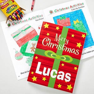 Personalized Christmas Coloring Book & Crayon Set