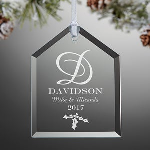 Our Monogram Engraved House Ornament