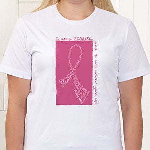 Personalized Breast Cancer Awareness Pink Ribbon T Shirt   Never Give Up