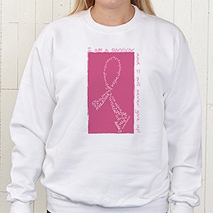 Personalized Pink Ribbon Breast Cancer Awareness Sweatshirt   Never Give Up