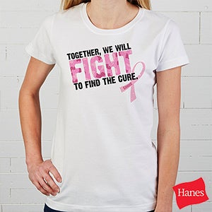 Personalized Breast Cancer Awareness Pink Ribbon T Shirt   Find A Cure