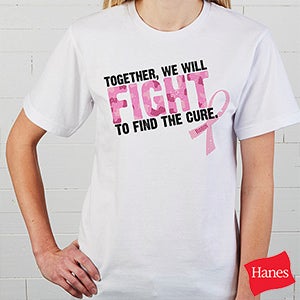 Personalized Pink Ribbon Breast Cancer Awareness T Shirts   Find A Cure