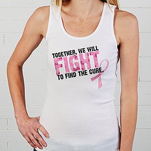 Personalized Pink Ribbon Breast Cancer Awareness Tank Top   Find A Cure