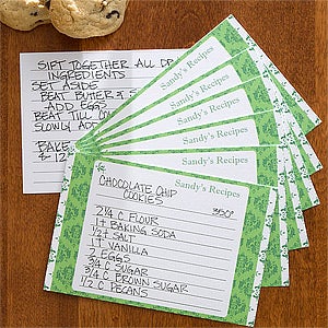 Damask 4x6 Personalized Recipe Cards