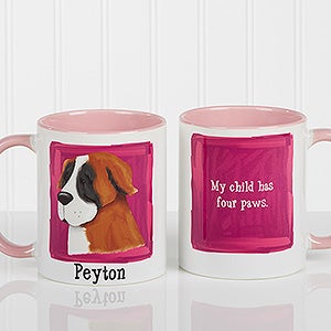 Top Dog Breeds Personalized Coffee Mug 11oz.- Pink