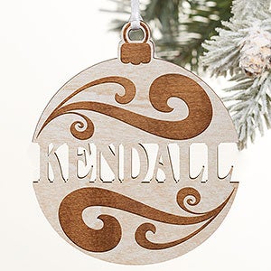 Personalized Name Ornament - Whitewashed Wood