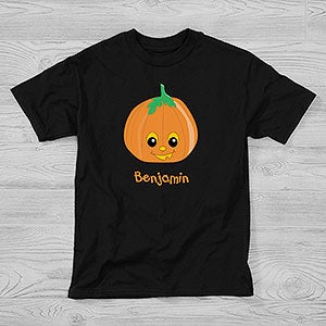 Boys Personalized Halloween Pumpkin T-Shirts - Youth X-Small - Red