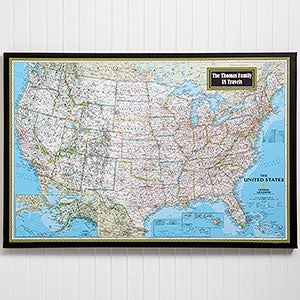 Personalized 20x30 United States Canvas Map