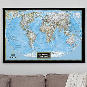 Personalized 28x42 World Map from National Geographic