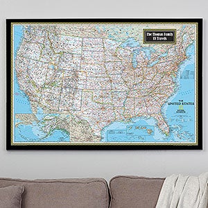 Personalized 28x42 United States Map from National Geographic