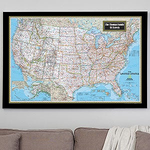 Personalized 32x48 United States Map from National Geographic