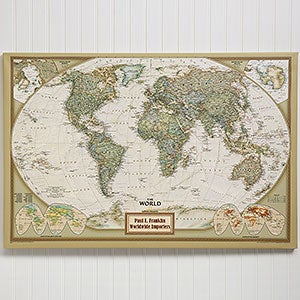 Personalized 20x30 National Geographic World Canvas Map