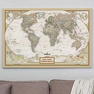 Personalized 28x42 National Geographic World Canvas Map